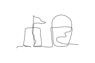 Sürekli bir dizi çocuk oyuncağı. Beyaz arkaplanda minimalist biçim vektör çizimi.