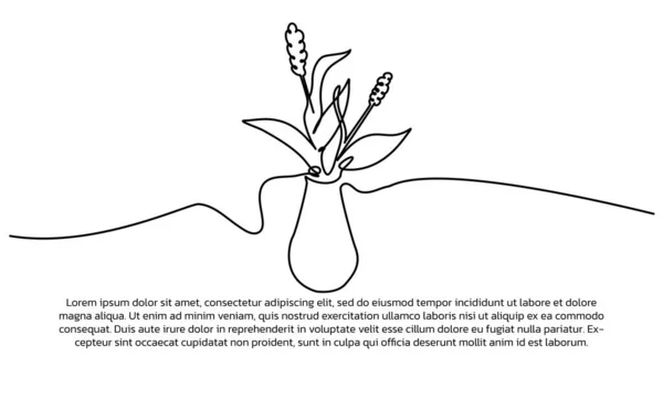 Güzel çerçeveli bir çiçek vazosu posteri. Soyut asgari aralıksız çizgi duvar dekoru.