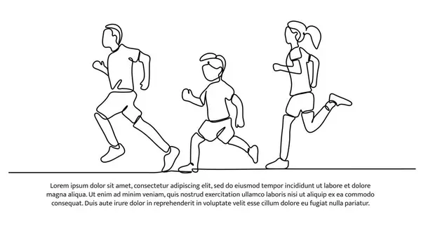 Ailenin sürekli birlikte çalışmasının çizgisi. Beyaz arkaplana çizilmiş tek satır dekoratif ögeler.