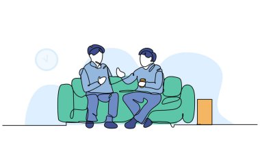 Seminerin vektör illüstrasyonu. Devamlı çizgi biçiminde modern düz.