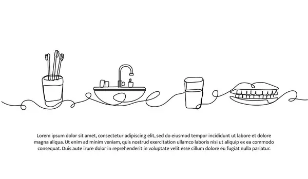 Sürekli bir sıra tuvalet tasarımı. Beyaz arkaplanda minimalist biçim vektör çizimi.