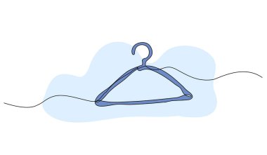 Askıda vektör çizimi. Devamlı çizgi biçiminde modern düz.