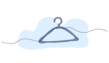 Askıda vektör çizimi. Devamlı çizgi biçiminde modern düz.