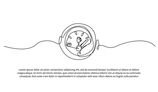 Yakıt göstergesinin sürekli bir çizgi dizaynı. Beyaz arkaplanda minimalist biçim vektör çizimi.