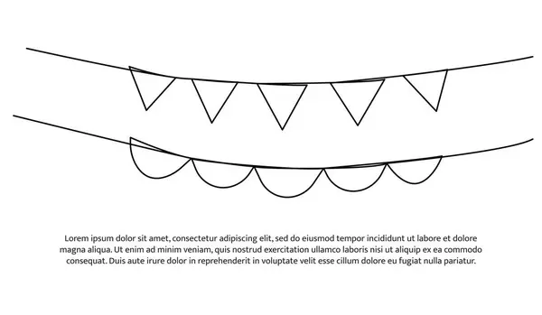 Bir sıra parti çelengi. Soyut asgari sürekli çizgi.
