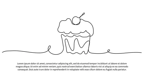 Bir sıra kek. Soyut asgari sürekli çizgi.