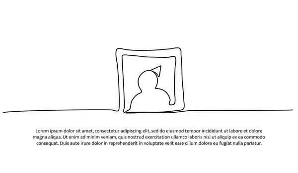 Çerçevede bir sıra fotoğraf. Soyut asgari sürekli çizgi.