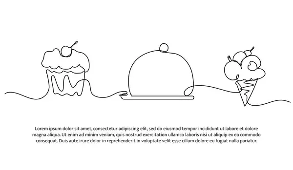 Devamlı doğum günü pastası dizaynı. Beyaz üzerine çizilmiş tek çizgi dekoratif ögesi.