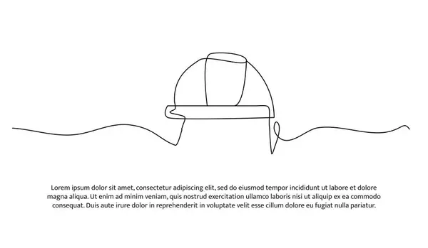 Bir sıra güvenlik kaskı. Soyut asgari sürekli çizgi.