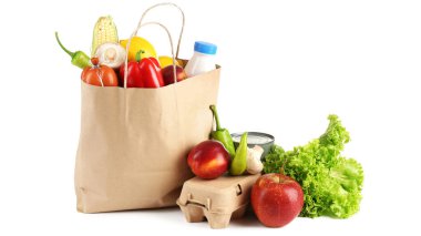 Paper bag with vegetables and fruits, vegitable stock photo, fruits photo,