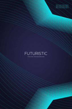 Fütürist Soyut Özgeçmiş. Parlak çizgiler pankartı.