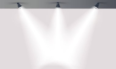 Siyah arkaplanda beyaz spot ışıkları.