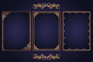 vektör altın vintage çerçeve koleksiyonu