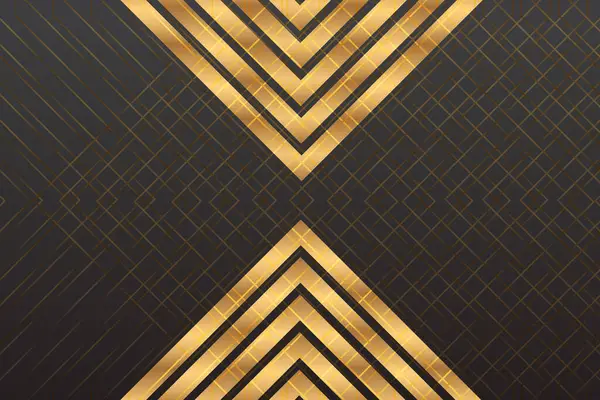 Siyah bir arkaplanda altın geometrik desen.