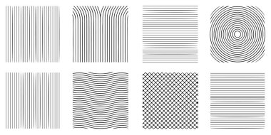 Siyah çizgili soyut desenler dizisi