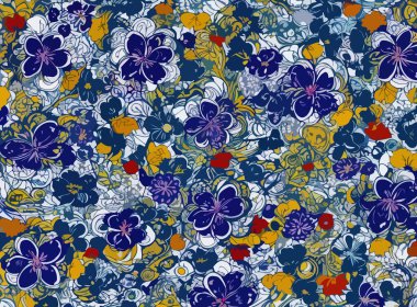 Canlı, renkli, soyut çiçekler, pürüzsüz desenler..