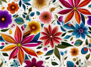 Bu karmaşık çiçek desenindeki canlı bir renk patlaması her yere hayat ve neşe getirir. Doğanın güzelliği bu çarpıcı tasarımla gününüzü aydınlatsın..