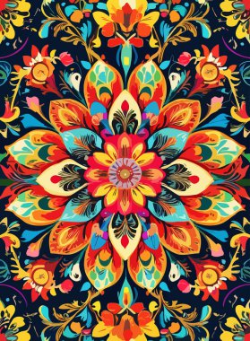 Tuhaf bitkiler ve çiçekler soyut vektör tasarımı.