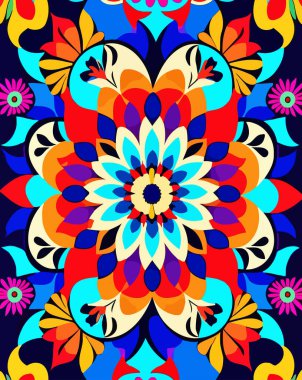 Tuhaf bitkiler ve çiçekler soyut vektör tasarımı.