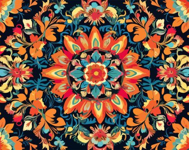 Tuhaf bitkiler ve çiçekler soyut vektör tasarımı.