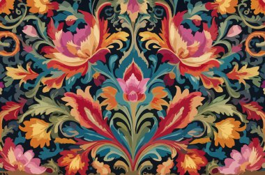 Tuhaf bitkiler ve çiçekler soyut vektör tasarımı.