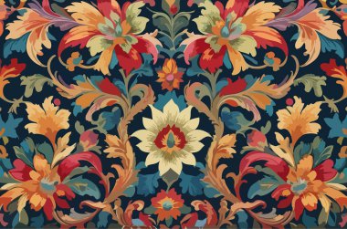 Tuhaf bitkiler ve çiçekler soyut vektör tasarımı.