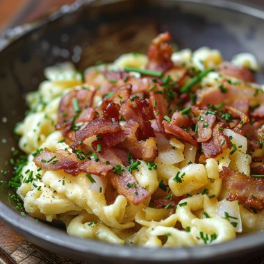 Pastırma ve soğan, Alman tarzı mutfağı ile biftek
