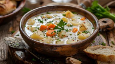 Geleneksel Alman patates çorbası.