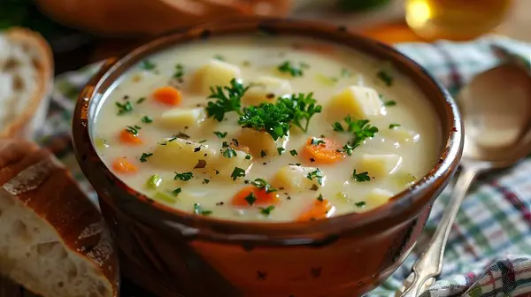 Geleneksel Alman patates çorbası.