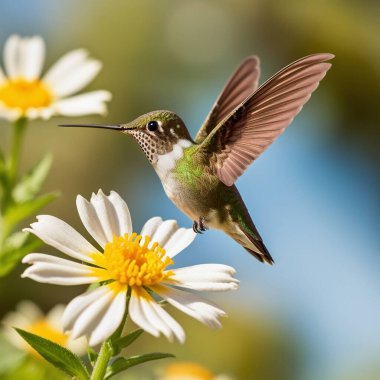 Nature's Harmony hummingbird & Flower AI Image Generator. clipart