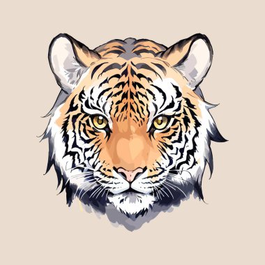 Su rengi vektörü Kaplan yüz illüstrasyonu