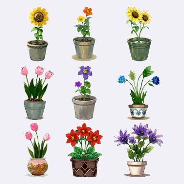 Çiçek yapraklarının vazoda toplandığı suluboya vektörü