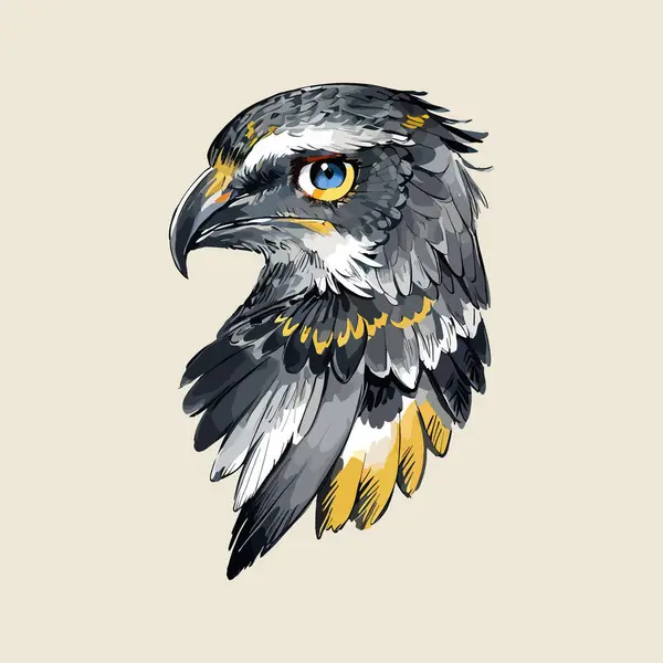 Su rengi vektörü Falcon Kuş çizimi