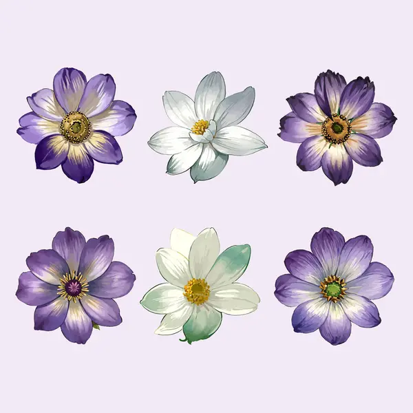 Çiçek yapraklarının suluboya vektörü düğün kartı koleksiyonu