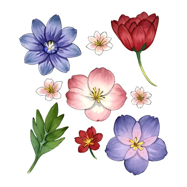 Çiçek çiçeği suluboya vektörü düğün illüstrasyonu için çizim yapıyor