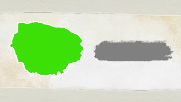 Зеленый Экран Рамка Мазка Мазка Акварелью Фоновое Изображение Зеленый Экран — стоковое видео