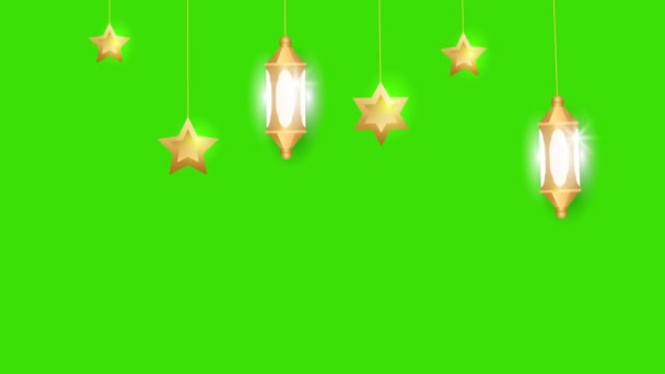 Animation Lanterne Islamique Ramadan Sur Écran Vert Lanterne Ramadan Accroche Vidéo De Stock