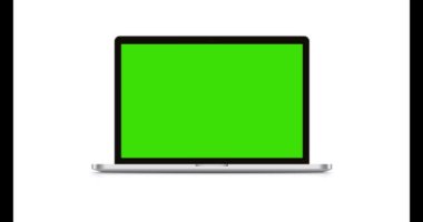 Laptop Modifiye Yeşil Ekran Modern Dijital Aygıtlar Yeşil Ekran ile Modifiye