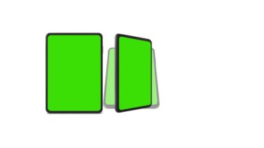 Modern aygıtlar: Yeşil ekranlı tablet bilgisayar. Model Canlandırması