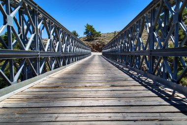 Metal Bridge over the Aradena Canyon on the island of Crete (Greece) clipart