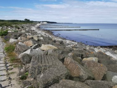 Almanya 'daki Baltık Denizi' nde sahil koruması (Rostock yakınlarındaki Brgerende)