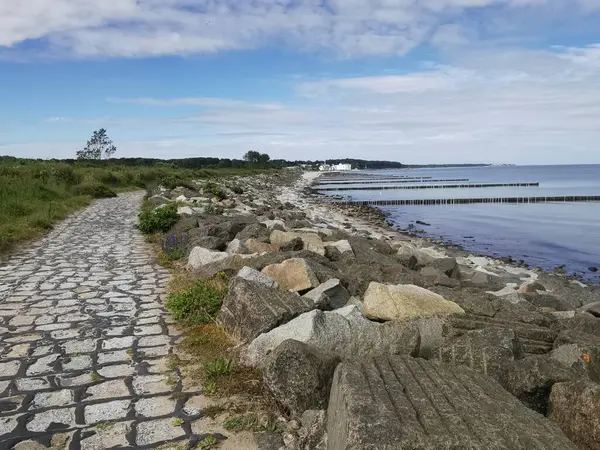 stock image Coastal protection at the Baltic Sea  in Germany (Brgerende near Rostock)