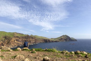 High cliffs at Ponta de So Loureno on the island of Madeira (Portugal) clipart