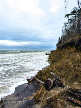 High water levels during a storm surge event on the German Baltic Sea coast near Rostock clipart