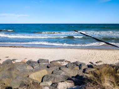 Almanya 'daki Baltık Denizi' nde sahil koruması (Rostock yakınlarındaki Brgerende)