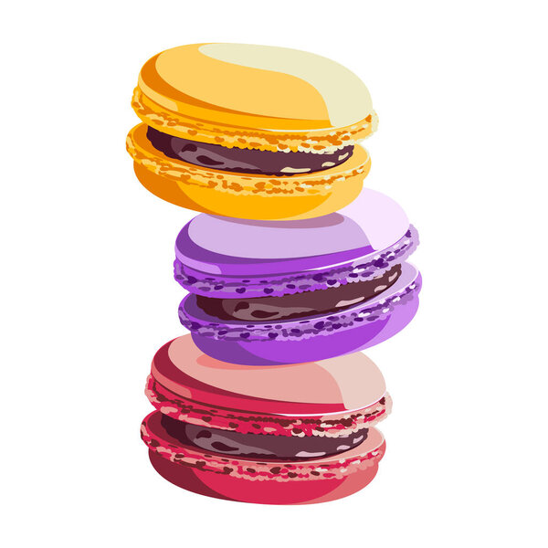 Macaroons French dessert vector illustration