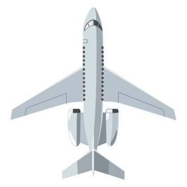 Düz teknik vektör illüstrasyonunda uçak