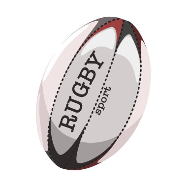 Düz teknikte ragbi topu spor ekipmanları vektör çizimi