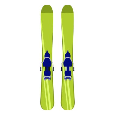 Alp kayağı vektör çizimi. Kış sporları, macera ve açık hava temalı tasarımlar için mükemmel. Pazarlama, logolar ve dijital projeler için ideal.