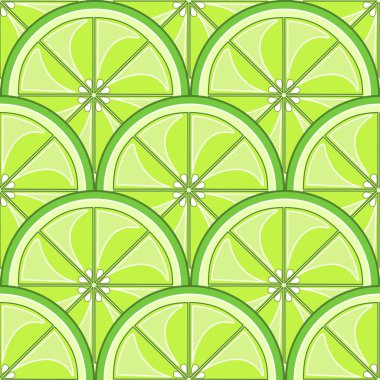 Lime citrus slice fruit seamless tropical pattern
